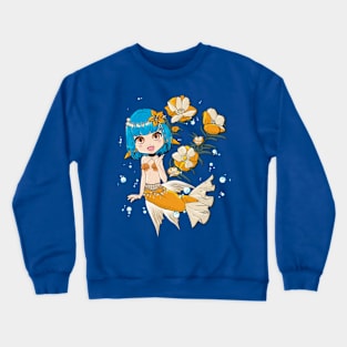 Blue and Orange Mermaid Crewneck Sweatshirt